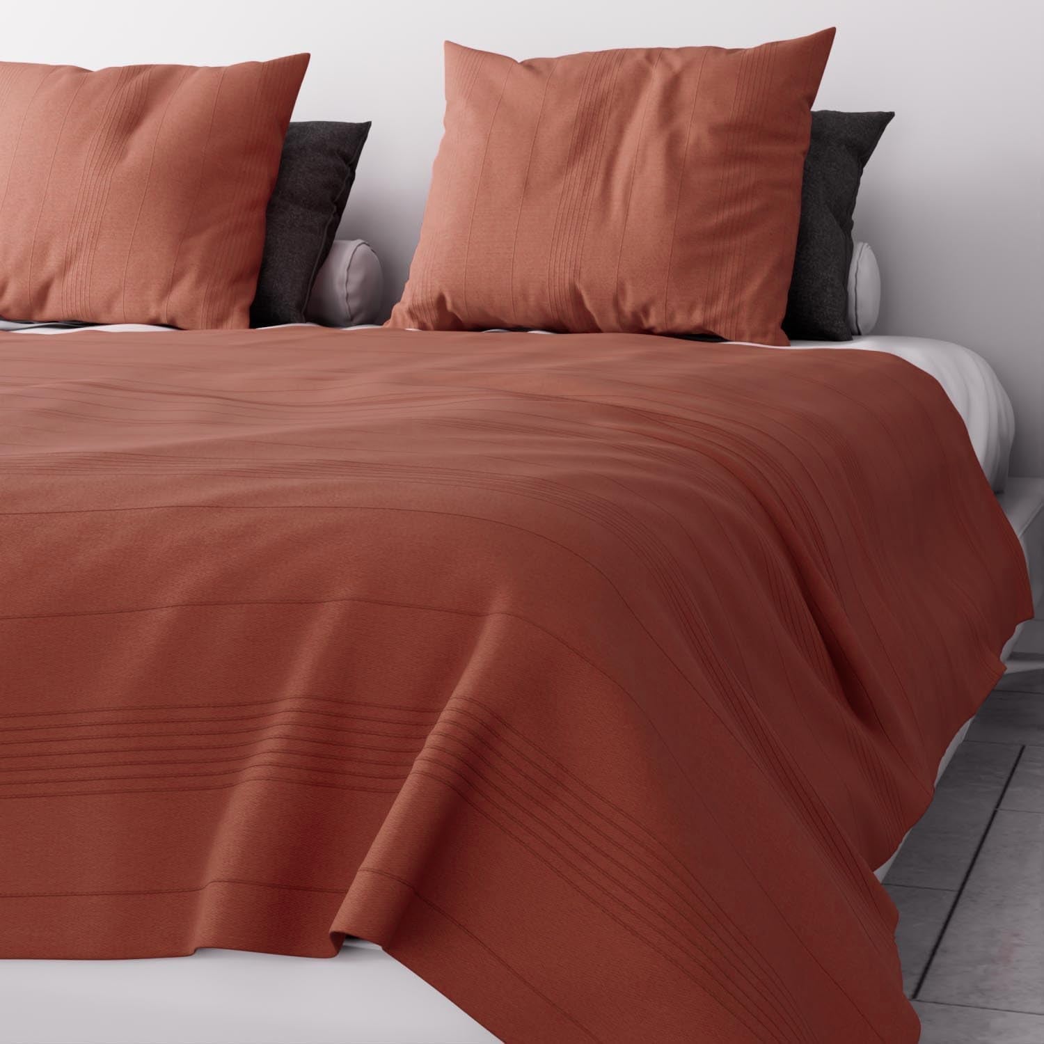 Soleil D'Ocre, Adele, copriletto, copridivano, cotone, rosso mattone, 220 X 240 Cm Letti e coperte Besuche den Soleil d'ocre-Store Titolo predefinito