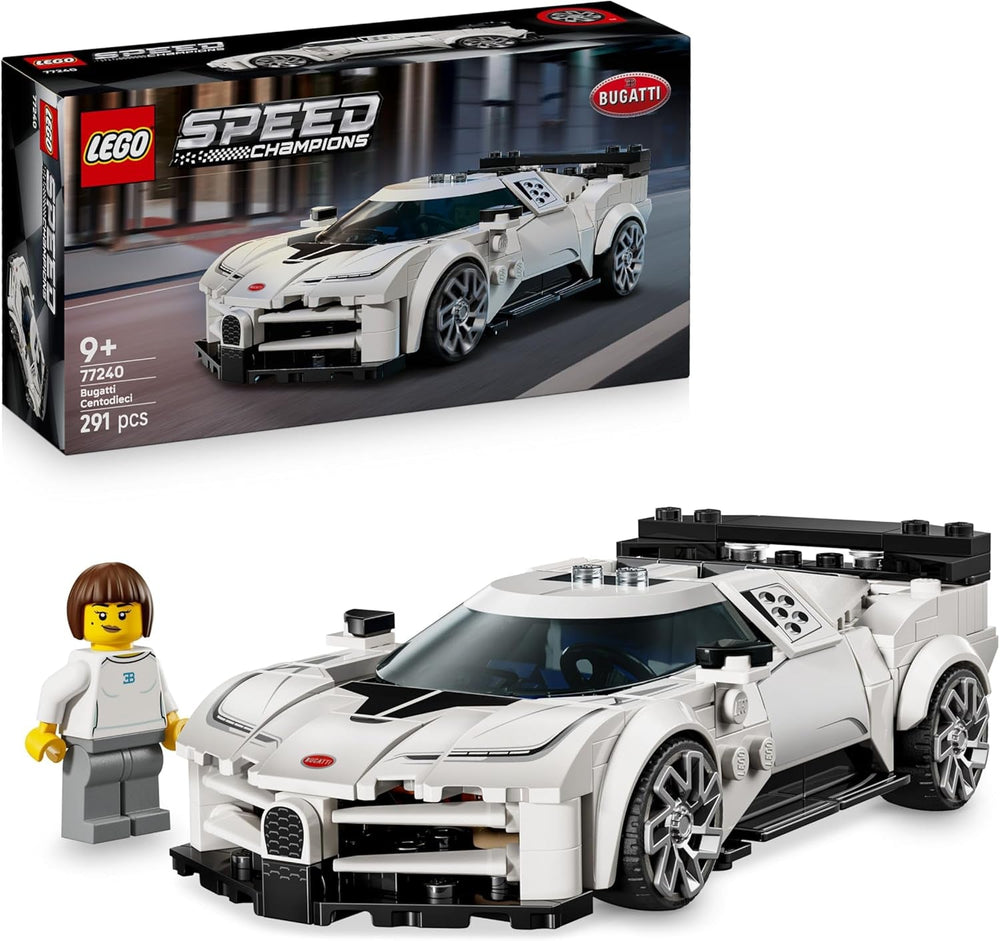LEGO Speed Champions Bugatti Centodieci Hypersportwagen - Rennauto zum Bauen und Ausstellen - Fahrer Minifigur zum Sammeln - Geschenk für Jungen und Mädchen ab 9 Jahren und Erwachsene 77240