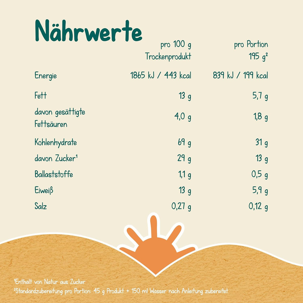 Milupa Porridge al Latte Stracciatella - Cereali per bambini senza glutine e senza olio di palma - Senza conservanti e coloranti - Da 8 mesi - 4 x 400 g
