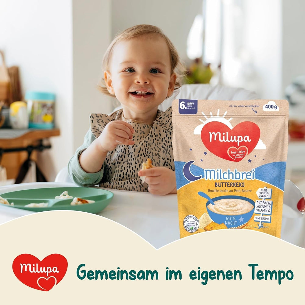 Milupa Milk Porridge Butter Biscuit - Porridge per bambini senza olio di palma Mother and Child Naty Shop