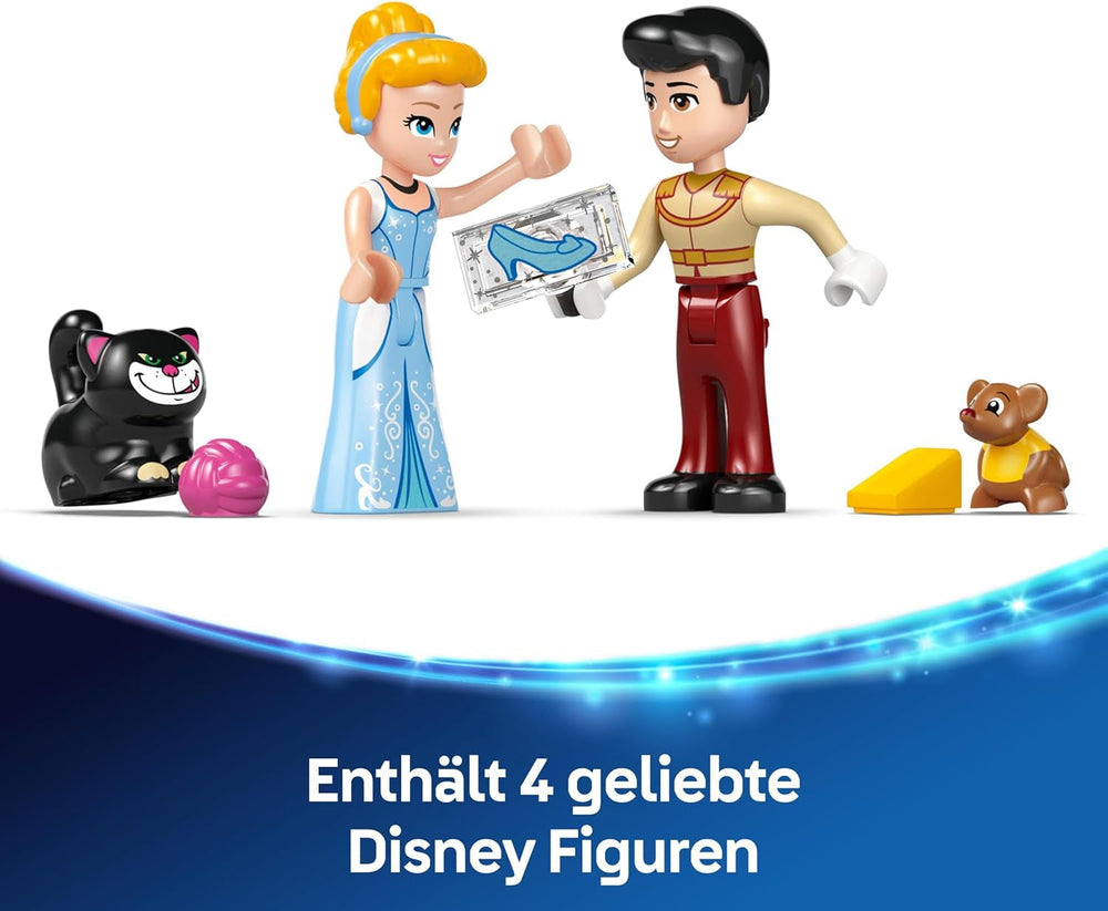 LEGO € Disney Princess Castello di Cenerentola e carrozza trainata da cavalli, set per ragazze dai 6 anni in su, fantastico giocattolo con mini bambole della principessa Cenerentola e del principe azzurro, idea regalo per i fan Disney 43275 Set da costruzione Beuche den LEGO-Store