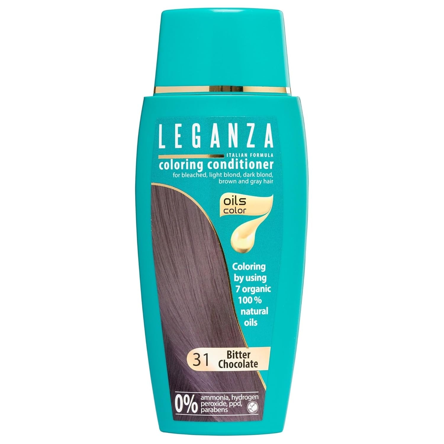Leganza Natural Balm Hair Dye Colour 71 Café Latte | Vopsea de păr fără amoniac | Îmbogățită cu 7 uleiuri naturale | 150 ml Vopsea pentru par Naty Shop 31 Ciocolată amară