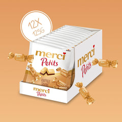 Merci Petits Coffee Cream - 12 x 125g - Piccole Praline di Cioccolato Bianco su Finissimo Cioccolato con Crema al Caffè - Praline di Cioccolato Confezionate Singolarmente