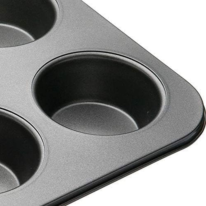 Masterclass Tiefes Muffinblech/Yorkshire Puddingform, 6-Loch-Form Mit PTFE-, PFOA- Und Bpa-Freier Antihaftbeschichtung, Robuster 1 Mm Kohlenstoffstahl, Grau, 35 X 26 Cm Stampi e vassoi per dolci Naty Shop