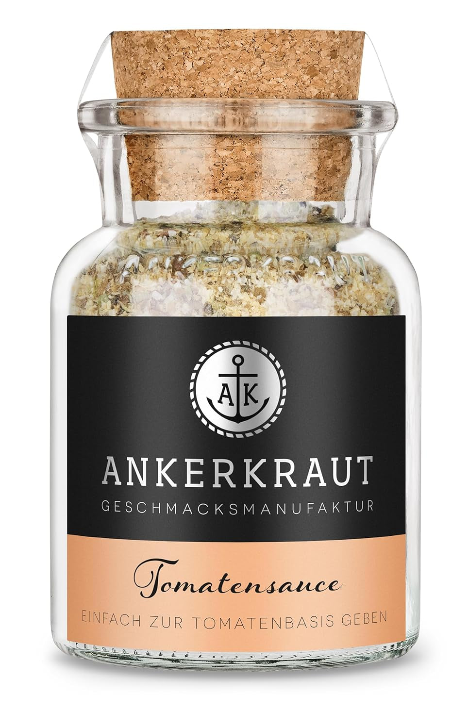 Ankerkraut Tomatensaucen, per Pasta, Spaghetti, Tortellini und Klassiker aus Italien, Lecker zu Hause cochen, Mischung würzender Ingredient für Tomatenmark, 100 g in vetro di sughero
