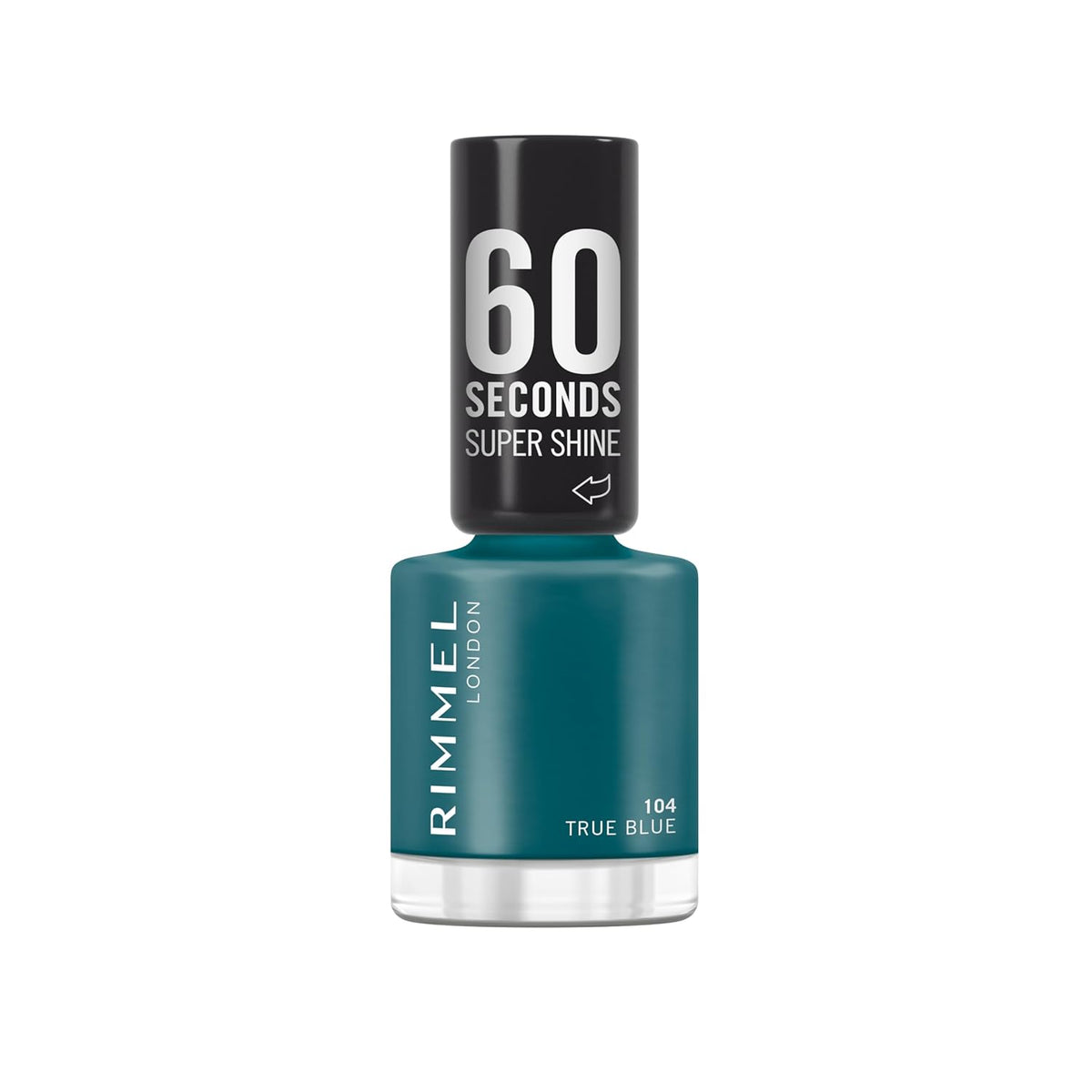 Smalto per unghie Rimmel 60 Seconds Super Shine, Asciugatura rapida, Colore vivace, Lunga durata, 8 ml, 104 True Blue