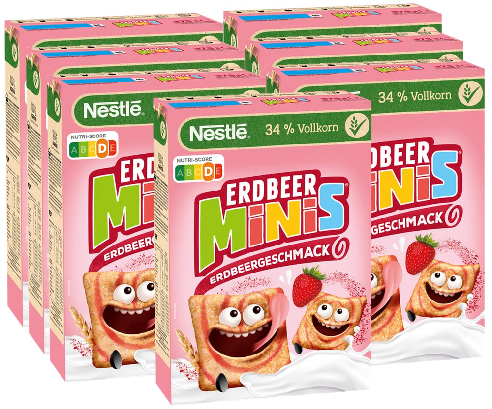 Nestlé Minis alla fragola, cereali integrali al gusto di fragola, confezione da 7 (7x375 g)