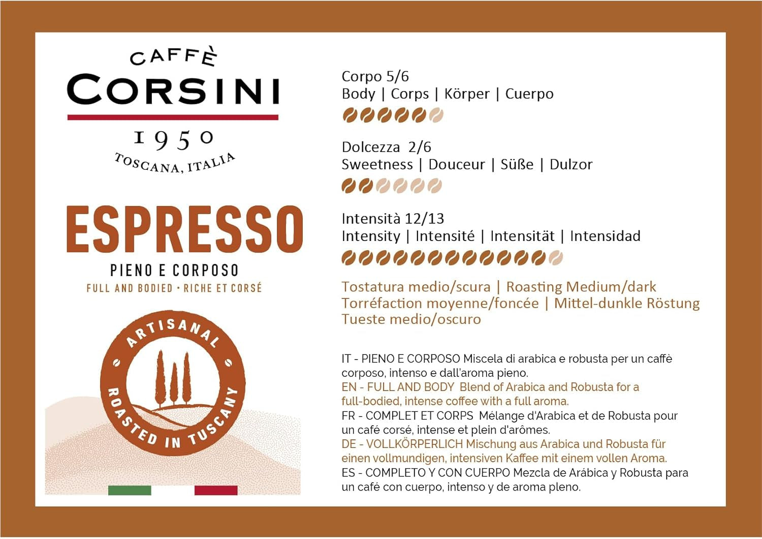 Caffè Corsini - Set Aromatische Kaffeebohnen Der Perfekte Morgen, Ausgewählter Kaffee, 2x500g + 1Kg Gesamtes Set 2Kg