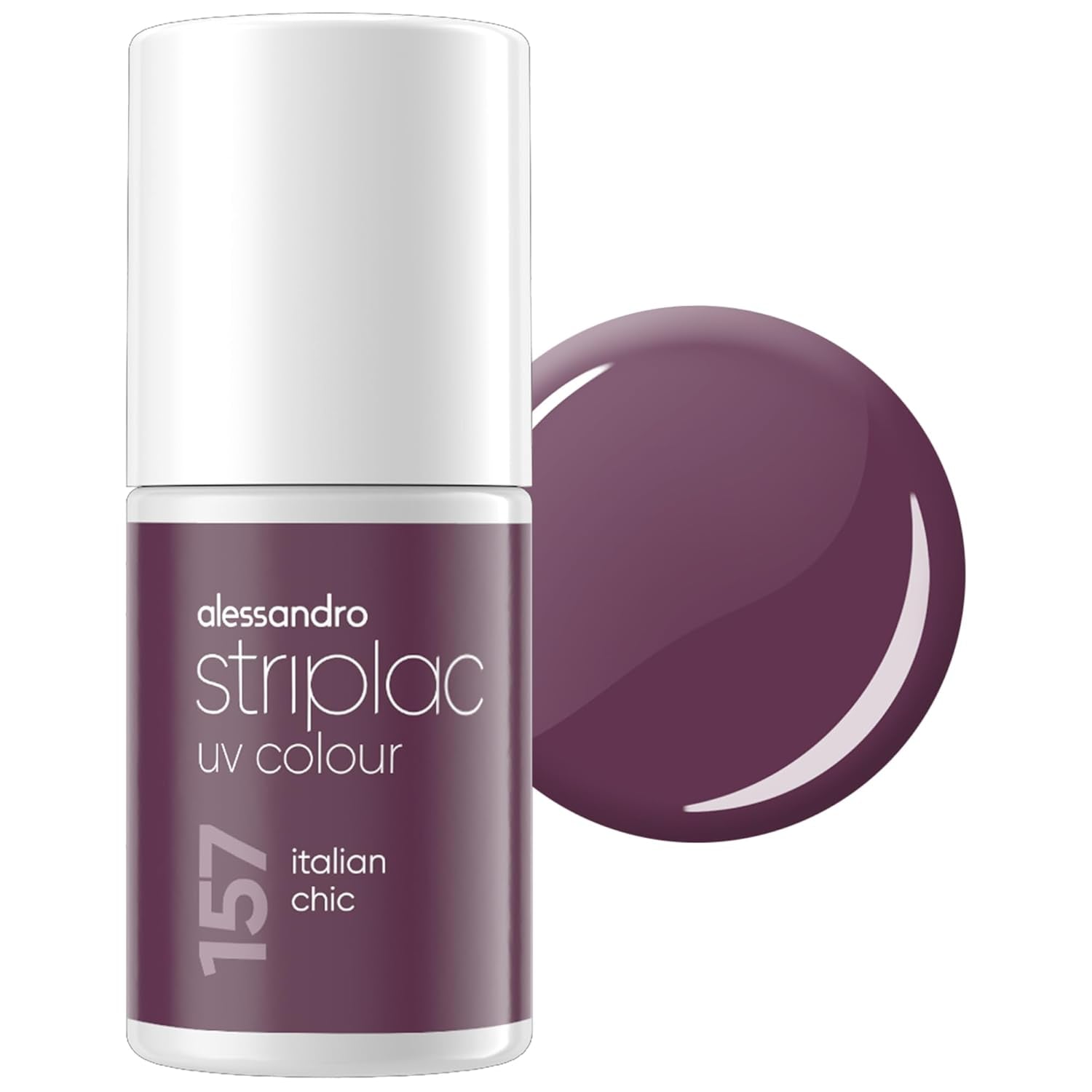 Smalto UV alessandro Striplac Midnight Black – Delicato e a lunga tenuta – Facile rimozione grazie alla tecnologia peel-off – Vegan e cruelty-free – 8 ml