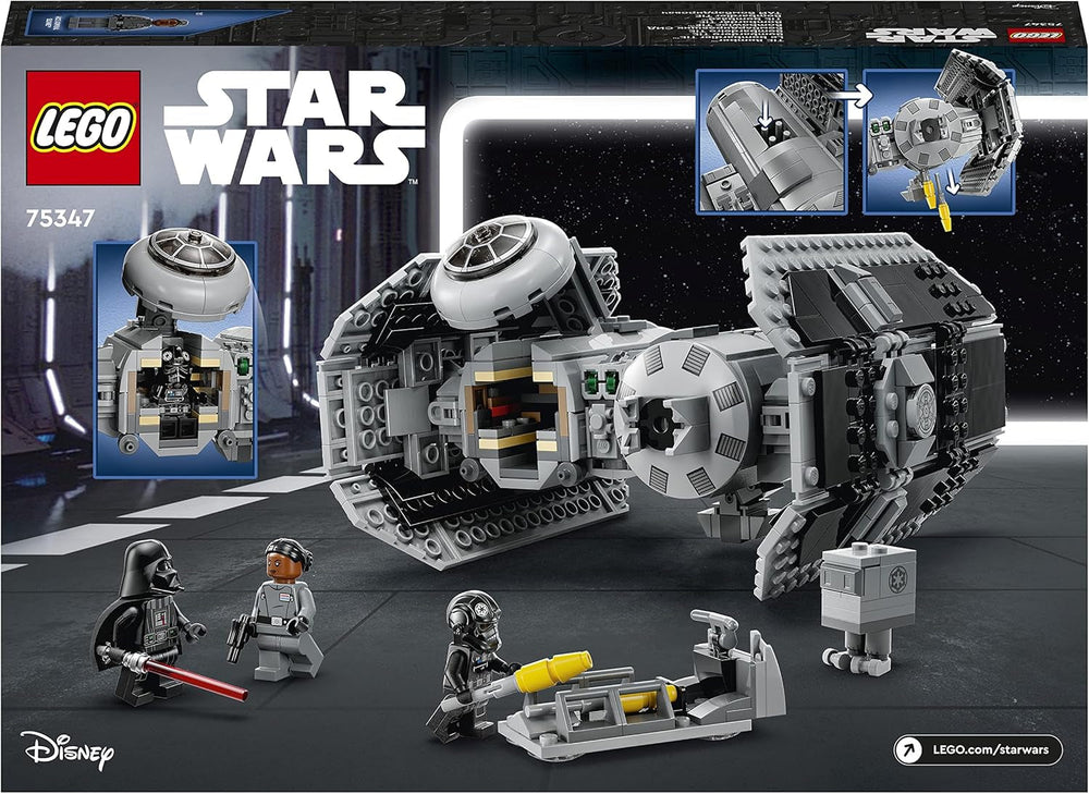 LEGO Star Wars Kit modello bombardiere TIE con minifigure di Darth Vader con spada laser e droide Gonk, giocattolo costruibile Starfighter in regalo 75347 Set di costruzione Acquista il negozio LEGO