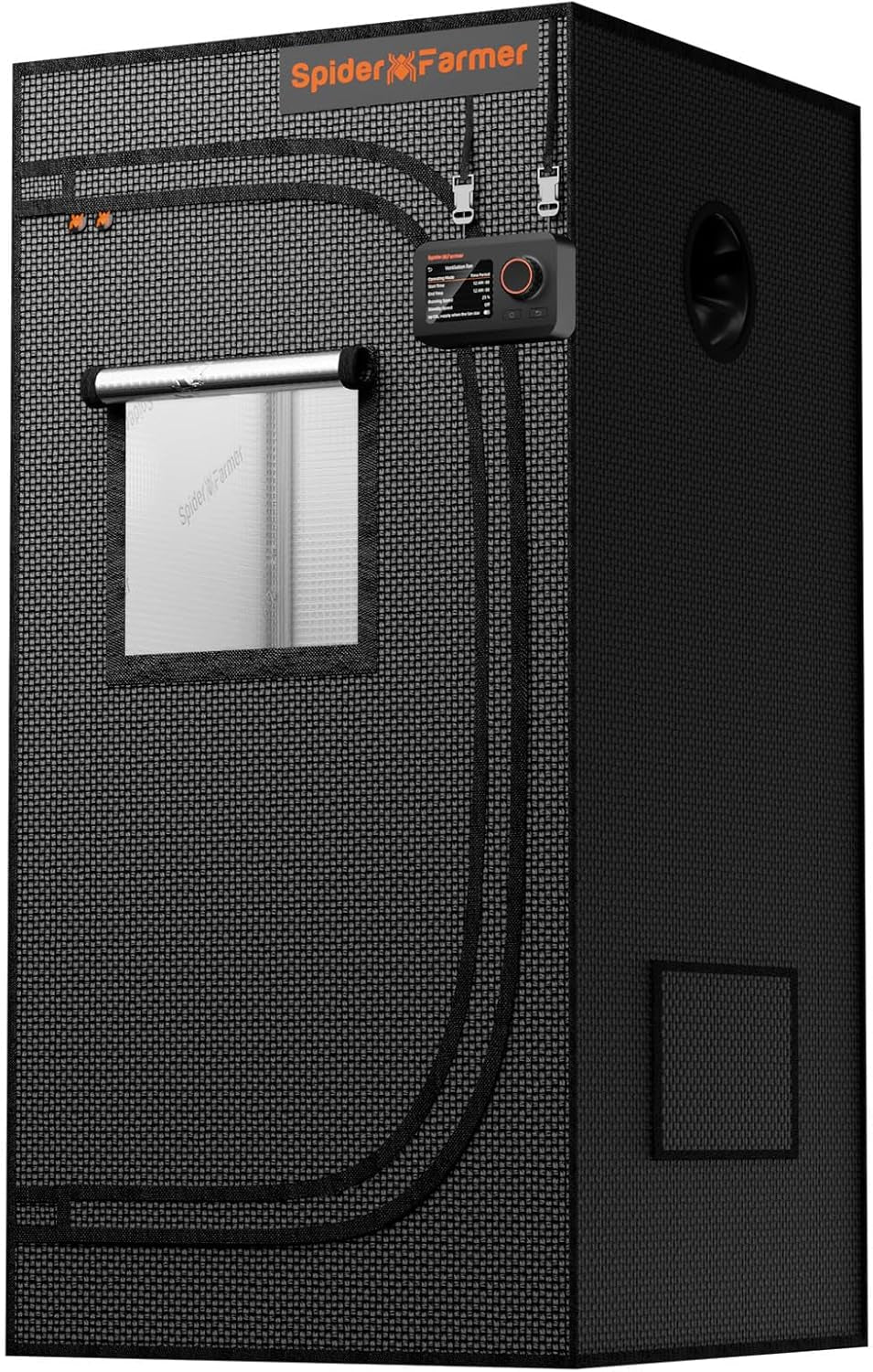 Tenda da coltivazione Spider Farmer Pro 70x140x200 cm con porta scorrevole, finestra di osservazione, pannello pavimento rimovibile, tessuto Mylar 2000D, per coltura idroponica da interni con SF4000, G4500, SE4500
