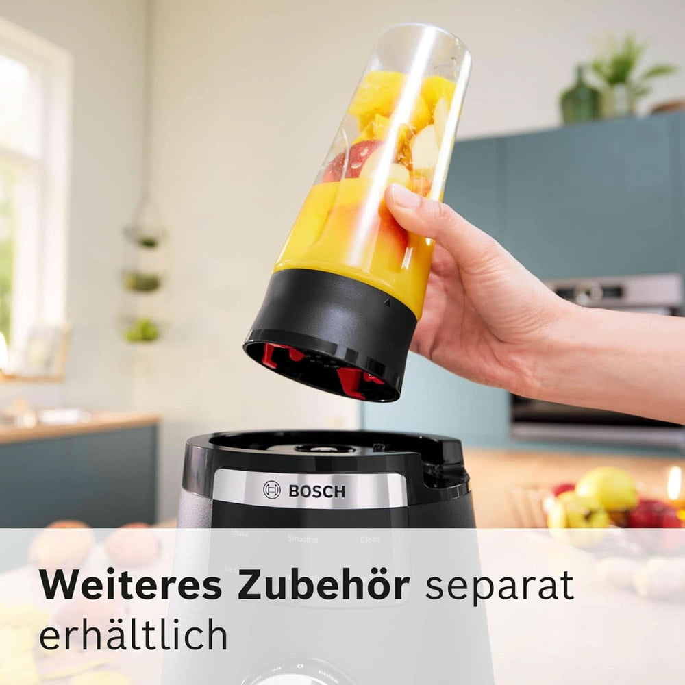 Robot da cucina ad alta velocità Vitapower Serie 6 MMBD665B1, 45.000 giri/min, 6 programmi Inkl Heiße Suppe & Reinigung, 2 L Mixbehälter, Stopfer, Spülmaschinenfeste Teile, Made in Europe, 1800W, Schwarz Kitchen Naty Shop