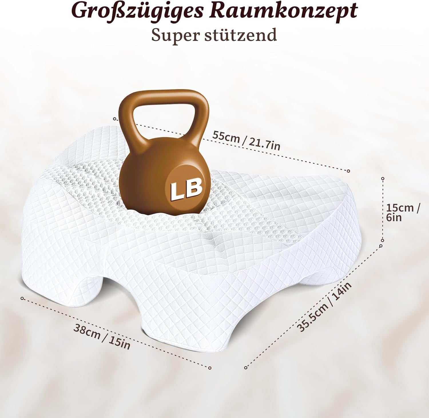 SAHEYER Pernă pentru dormit lateral cu braț, pernă ortopedică ergonomică, pernă din spumă de memorie pentru gât și umăr, pernă pentru gât cu brațe multiangulare pentru multe poziții de dormit (alb) Perne ortopedice cervicale Naty Shop