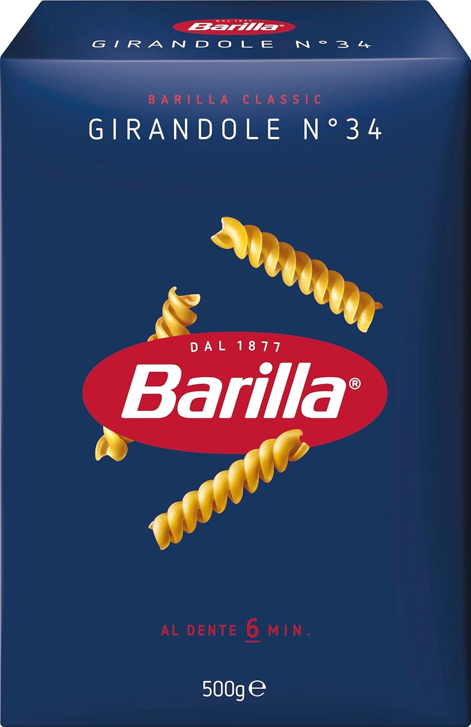 Pasta Barilla Classica Girandole n. 34, di grano duro di alta qualità, sempre al dente (1 x 500g)
