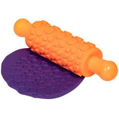 Mal- und Ton-Texturwalzen - 4er-Set - Knetrollen strutturato per bambini - Vielseitige Muster zum Basteln und Dekorieren