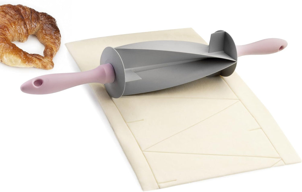 RODILLO CORTADOR DE Croissant, Plastica, grigio/rosa, 18 x 18 x 10 cm
