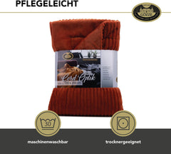 Gözze - Coperta comoda e morbida con effetto velluto a coste, 1620 g/pezzo, 150 X 200 cm - cannella Letti e coperte Besuche den Gözze-Store