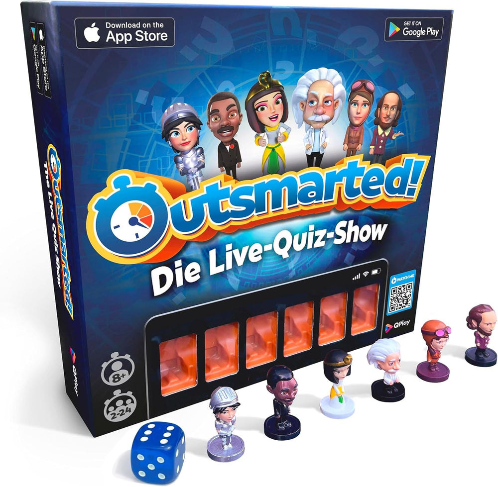 Outsmarted – Jocul de societate cu quiz digital | Copii, adolescenți și adulți | Seară de jocuri de generație următoare pentru familie și prieteni | 2–24 de jucători | Vârste 8+ | Peste 10.000 de întrebări
