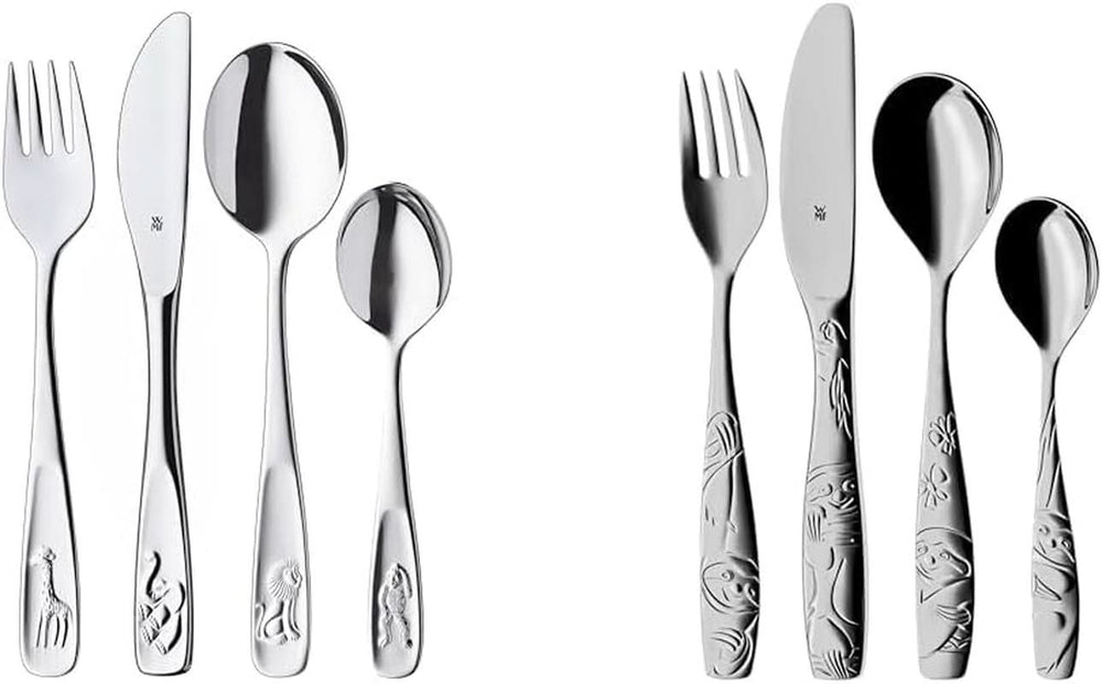 WMF Animals set de tacâmuri din oțel inoxidabil pentru copii, 4 piese, Cromargan lustruit Bucatarie Naty Shop