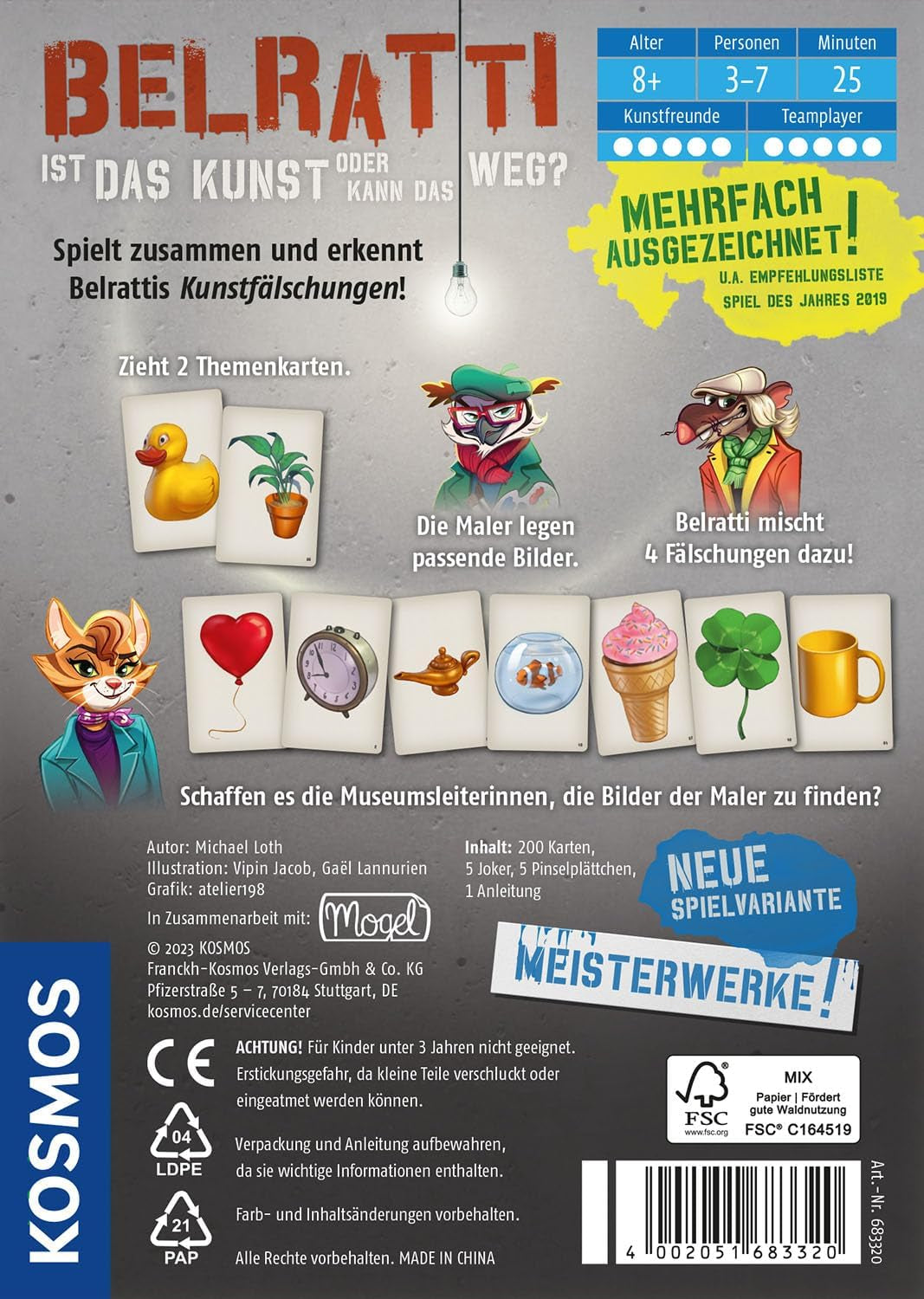 KOSMOS 683320 Belratti, Questa è arte o può essere questa la strada? Gioco di carte, gioco cooperativo di abbinamento di immagini, da 3 a 7 giocatori dagli 8 anni in su