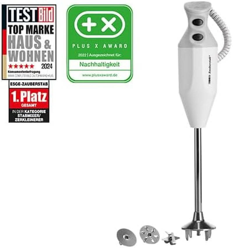 ESGE Zauberstab P 200 Profi, Stabmixer Weiß Inkl. Zubehör, Bis Zu 17.000 U/Min, 90860, Weiß/Grau Bucatarie Naty Shop