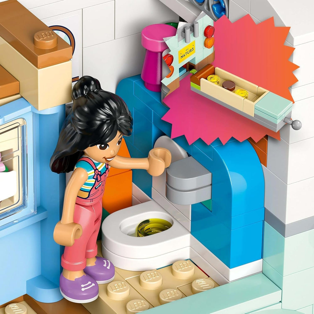 Carovana LEGO Friends, set da costruzione di gioco di ruolo con roulotte giocattolo, regalo per ragazze dai 7 anni in su, set di gioco creativo con 3 minifigure e figura dell'animale furetto 42663 Set da costruzione Besuche den LEGO-Store