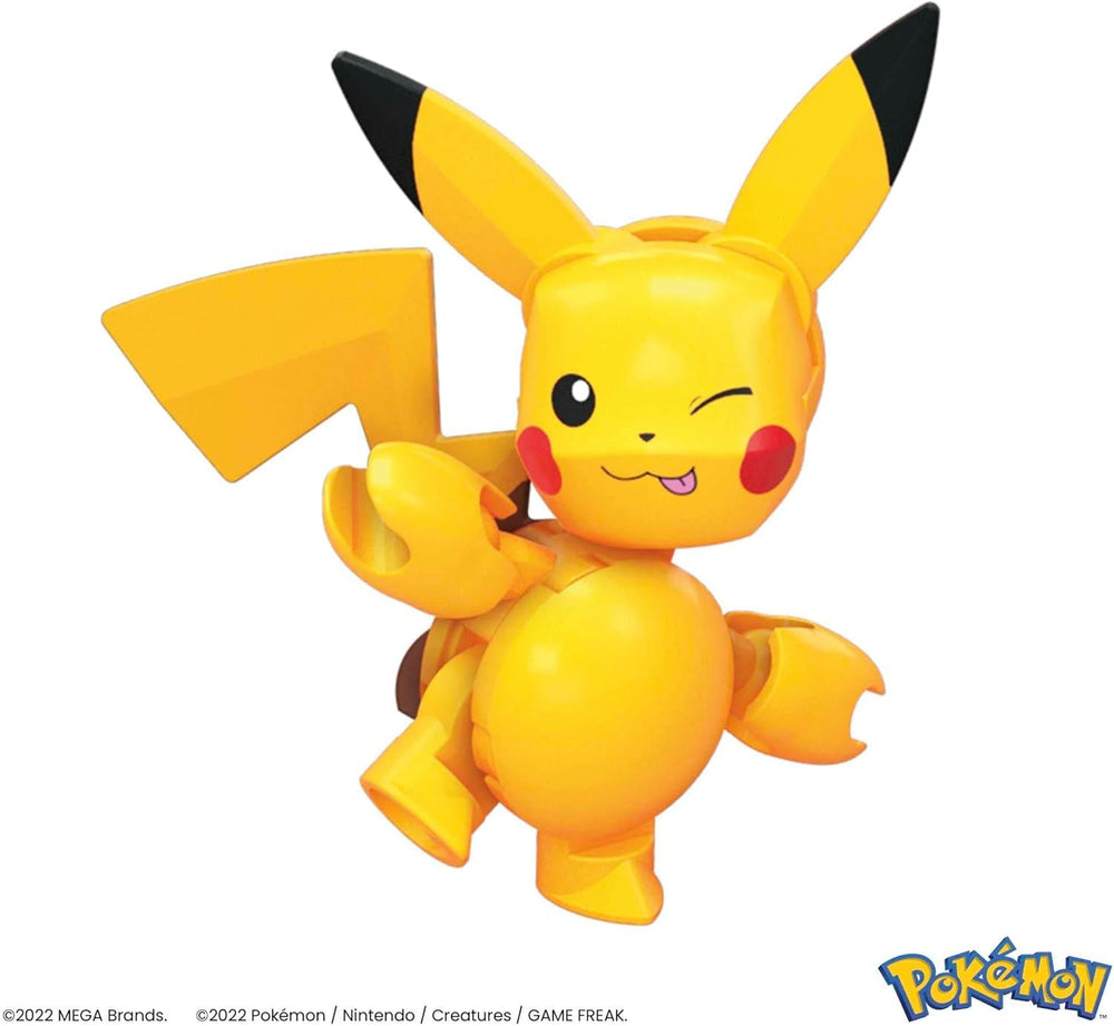 Mega Brands POKÉMON Pikachu - Evolutionsset mit Pichu, Pikachu und Raichu mit thematisch passender Umgebung und Battle-Effekt-Elementen, für Kinder ab 6 Jahren, HKT23