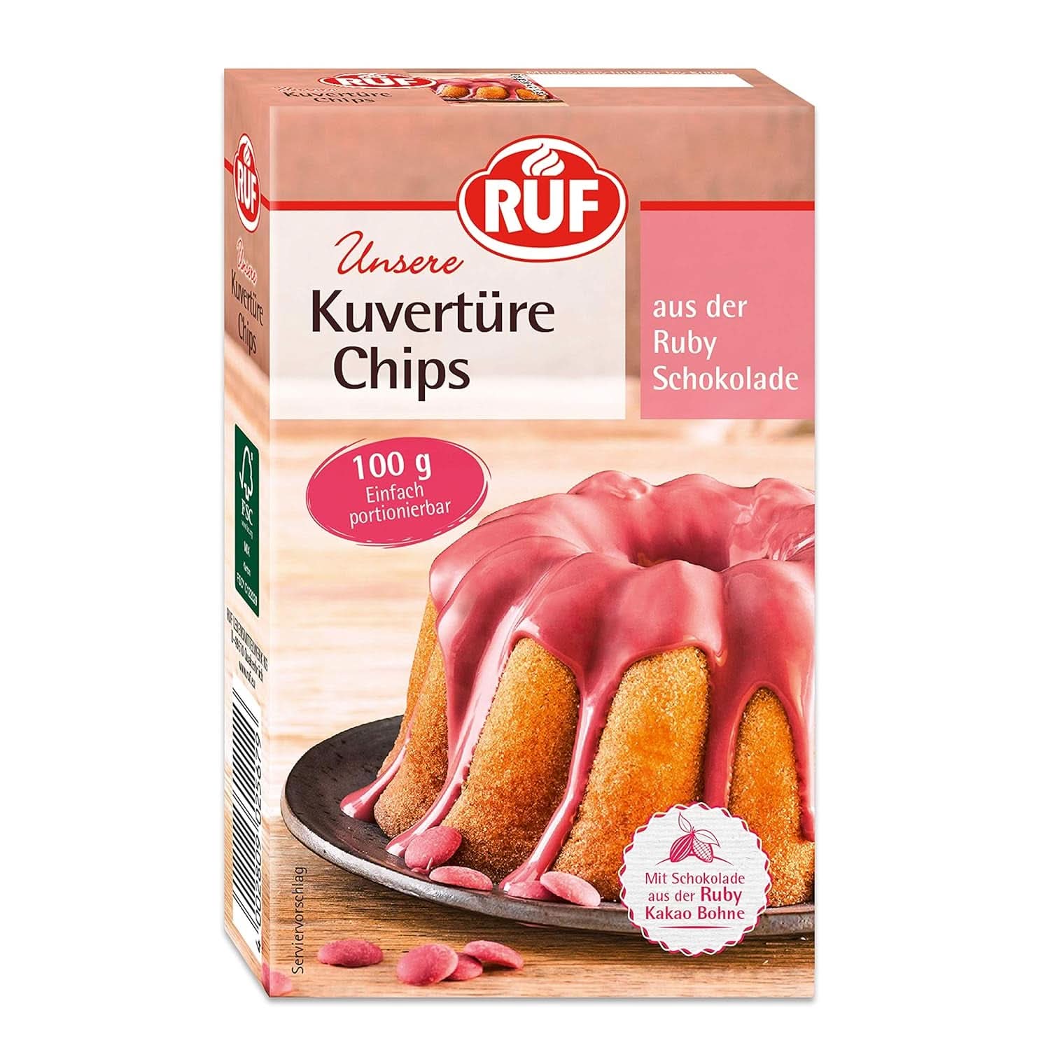 RUF Couverture Chips Ruby, 100 grame Glazuri si Decor Naty Shop 100 grame Ruby