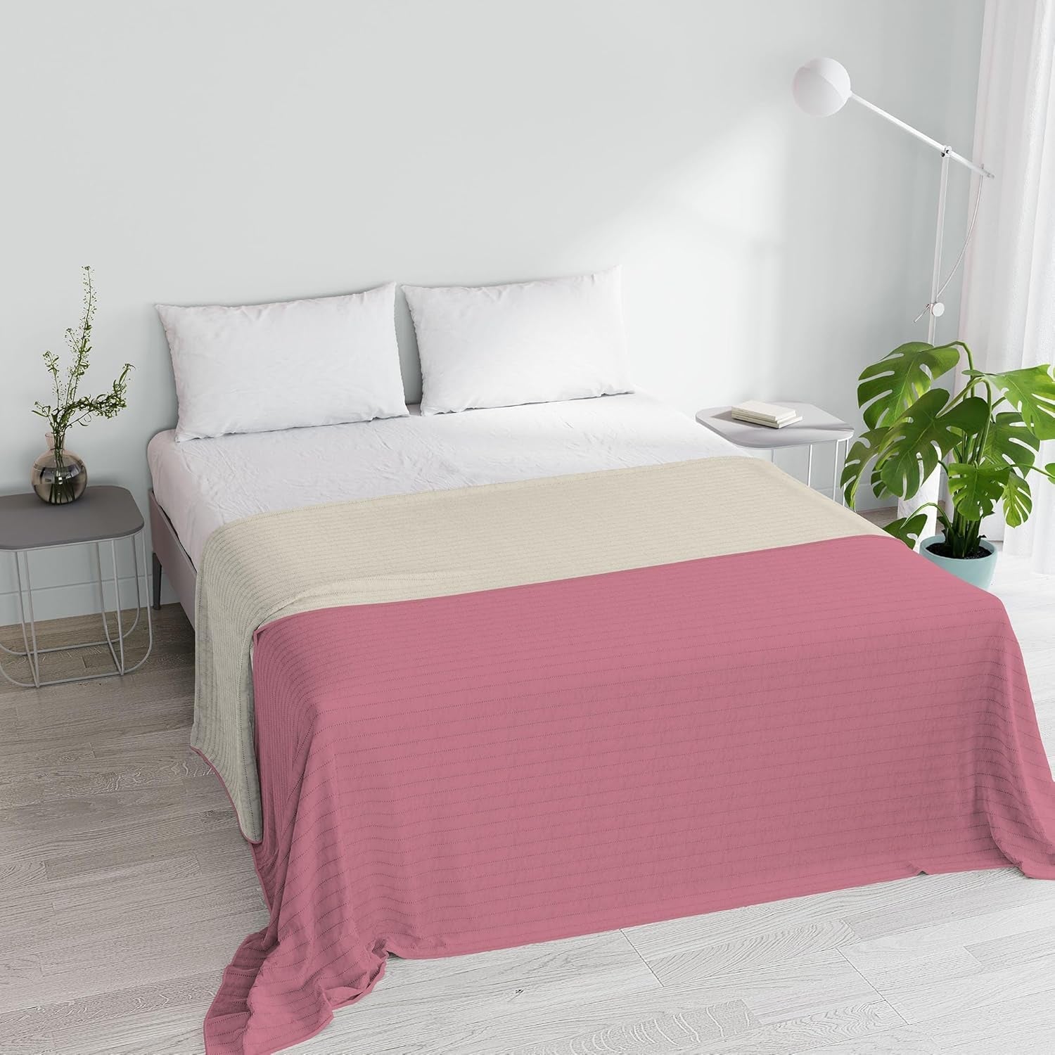 Trapunta estiva in microfibra arancio/ruggine per letto matrimoniale 250 X 250 Cm Trapunte e Piumoni Naty Shop Matrimoniale Rosa/panna 250X250 Cm