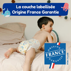 - Pannolino taglia 4 (7 – 18 kg) – per pelli sensibili – naturale e molto assorbente – a tenuta stagna per 12 ore – ohne unerwünschte Inhaltsstoffe – prodotto in Francia – 132 pannolini