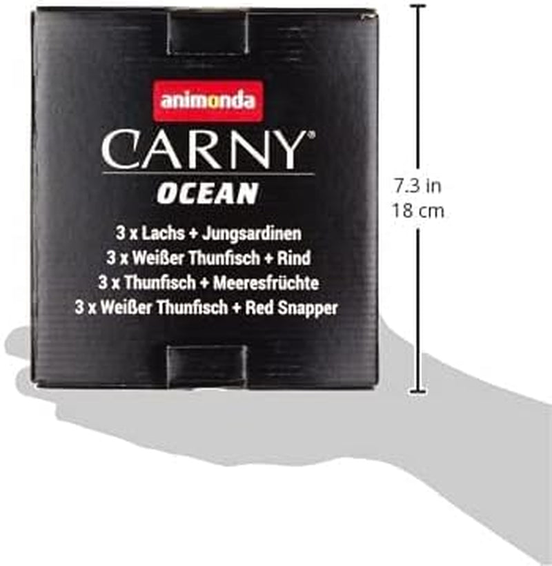 animonda Carny Adult Ocean Marine Variety No. 1 (12 x 80 g), hrană umedă pentru pisici adulte, hrană umedă cu file fraged de pește, hrană pentru pisici fără cereale și fără zahăr