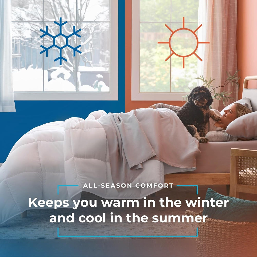 Piumino quattro stagioni Linenspa - piumino singolo in microfibra 10,5 Tog - Oeko-Tex, piumino alternativo con piumino, bianco Piumini e trapunte Naty Shop