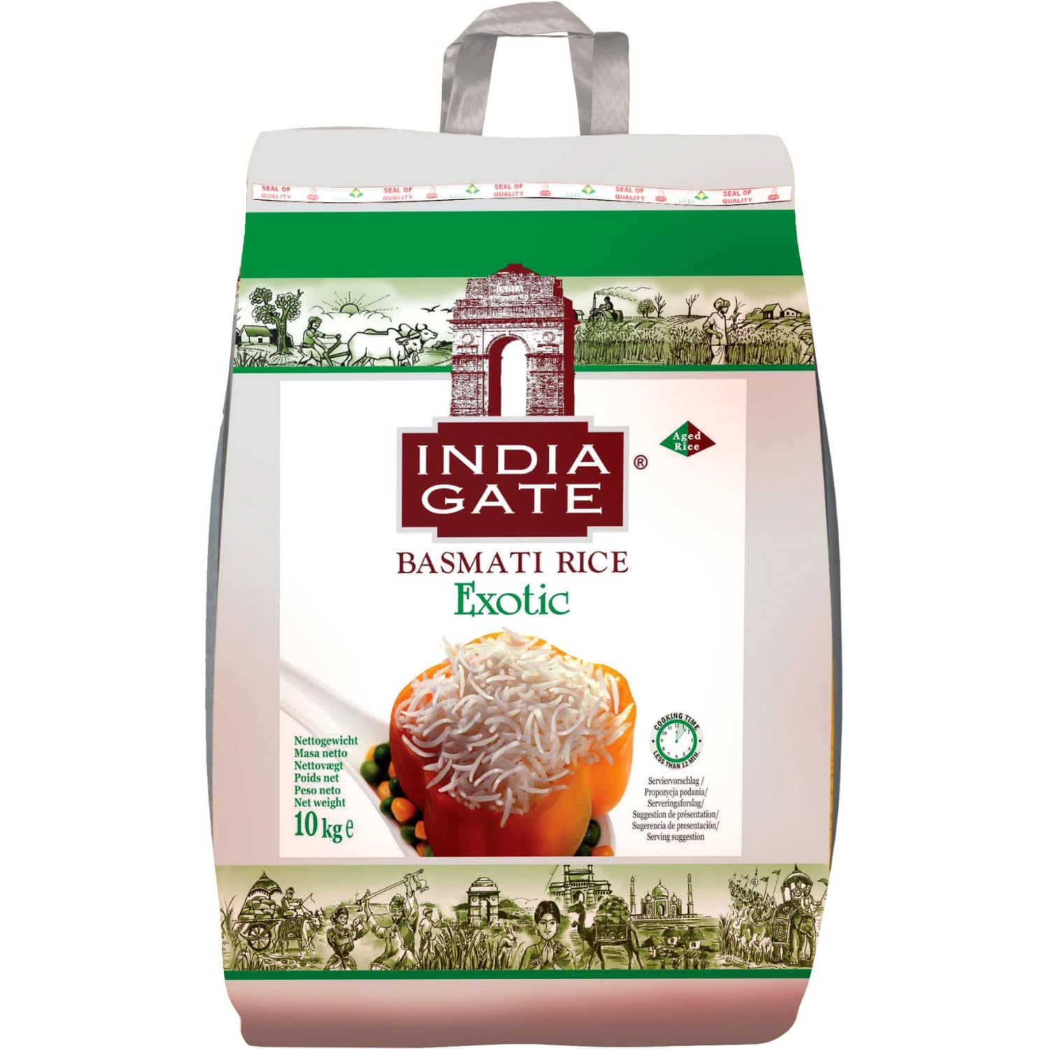 INDIA GATE Riso Basmati Premium – Riso fine a grana lunga, aromatico proveniente dall'India, a grana lunga fine (1 x 5 kg)