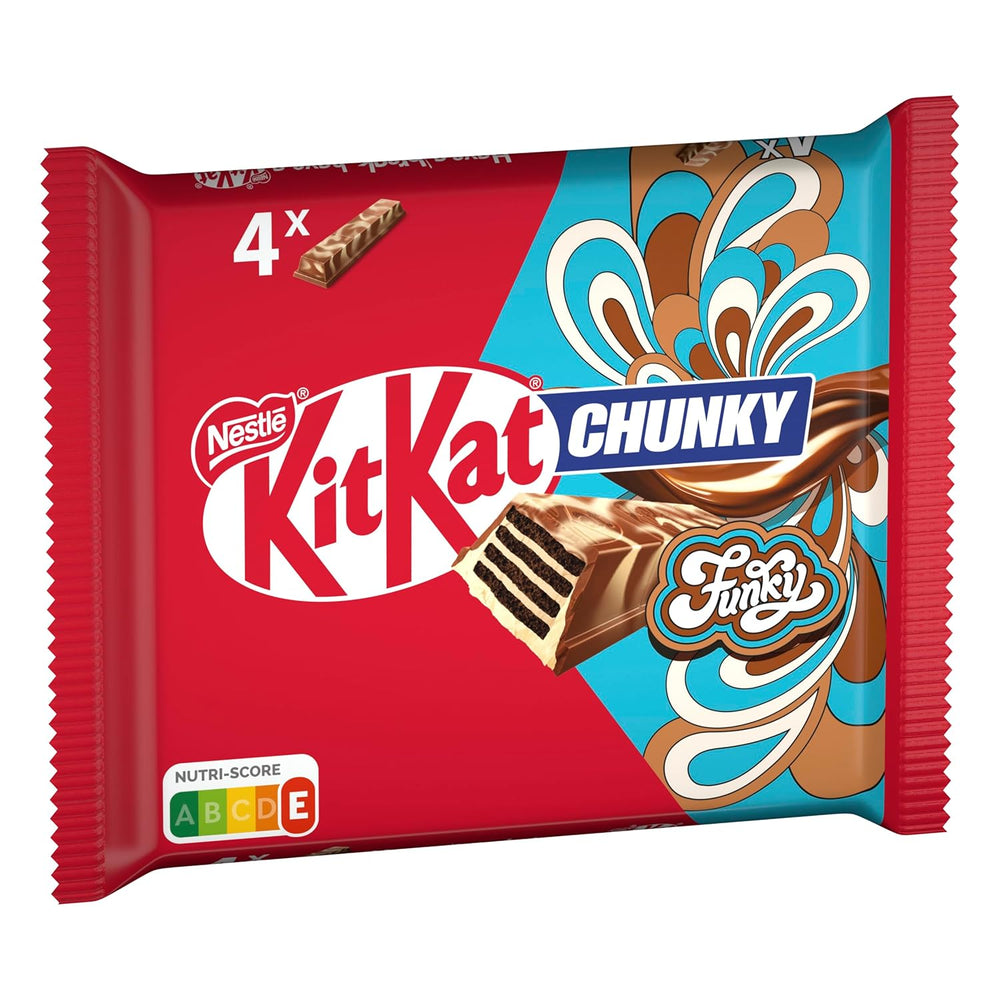 Nestlé Chunky Funky Crispy Wafer al cioccolato al latte Confezione multipla da 2 confezioni (4 x 40 g ciascuno)