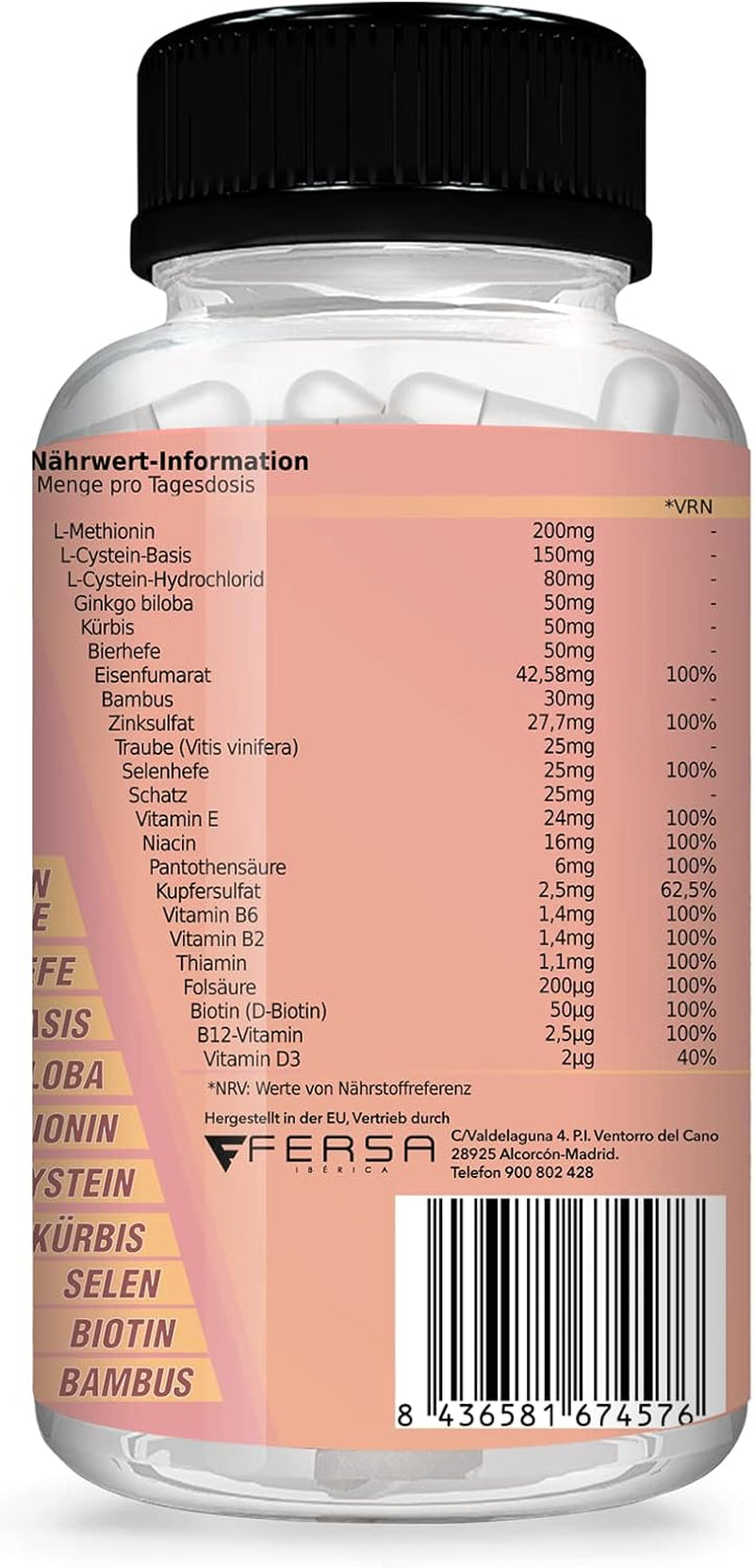 Healthy Fusion Haircomplex, efficace contro la caduta dei capelli, 30 capsule Cura dei capelli Naty Shop