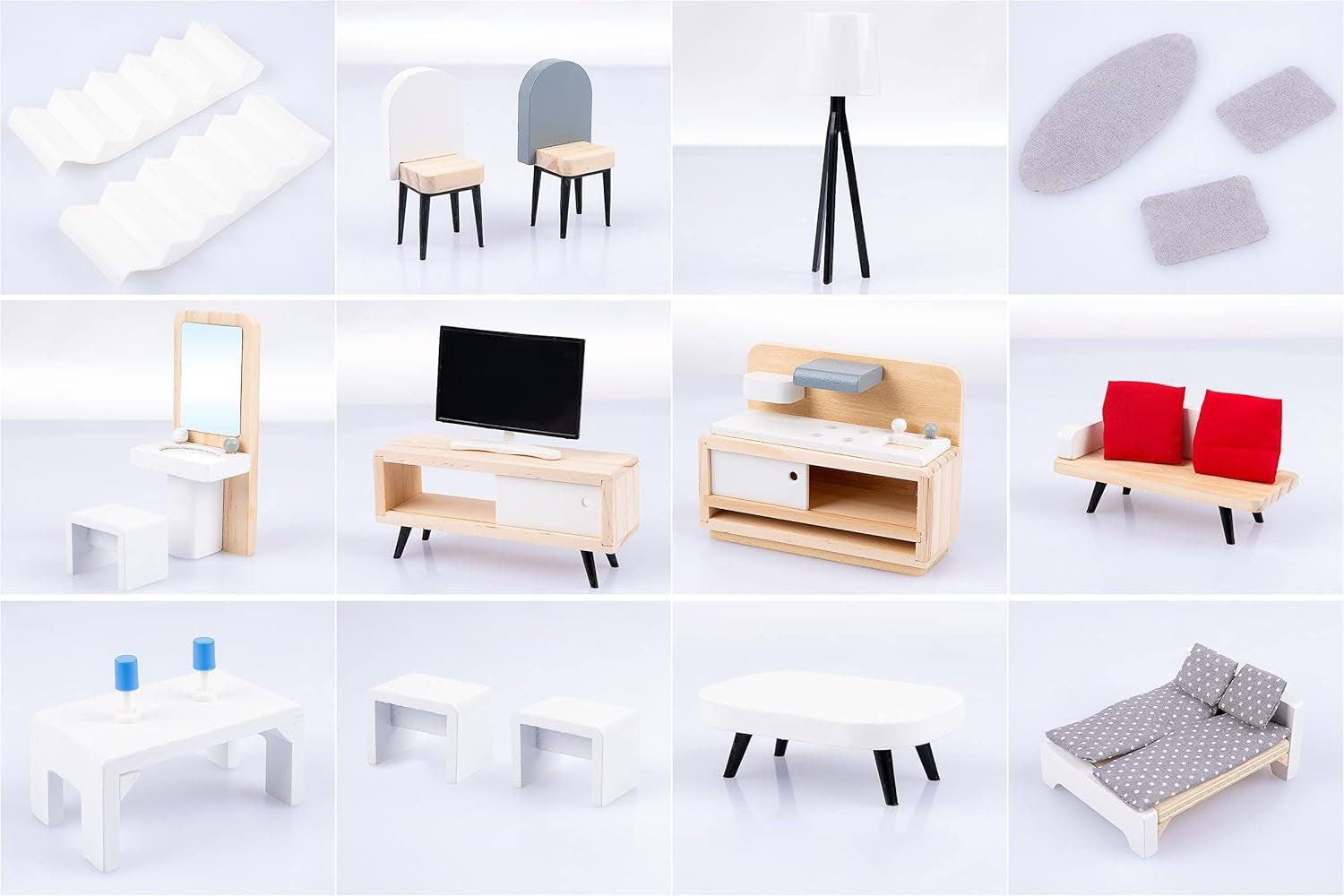 Green Series Casă mare din lemn pentru păpuși - Casă de păpuși, potrivită pentru păpuși mari, GS0024 Casute de papusi Naty Shop