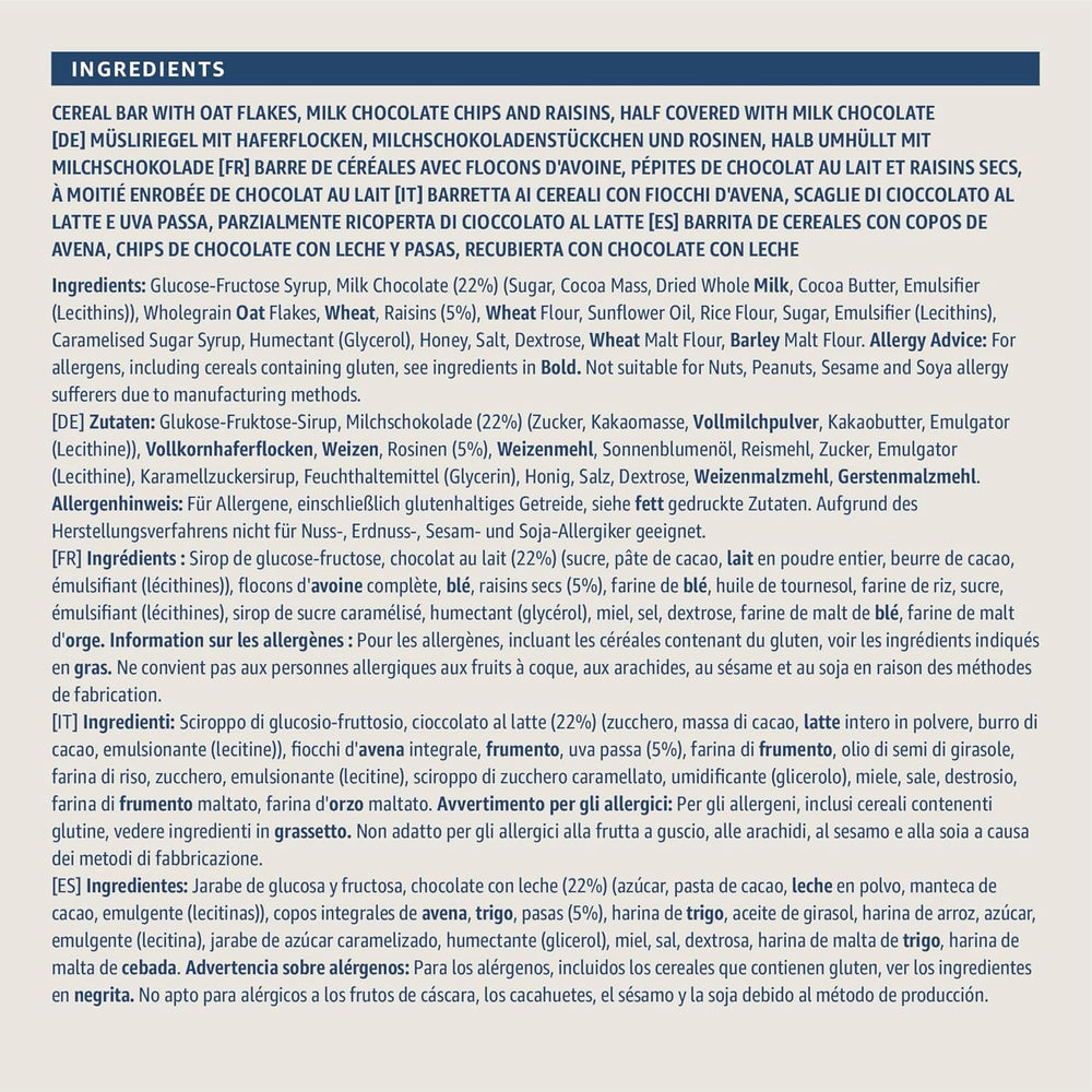 Barretta di muesli con cioccolato e uvetta dell'Amazzonia, 192 g