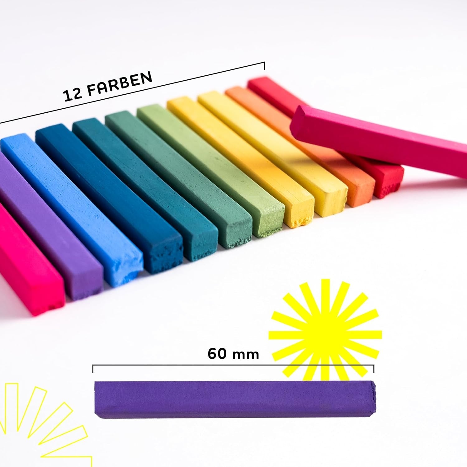 Set de creioane (carioci) de colorare pentru par Vibrant 12 culori - ușor de utilizat - lavabil - vopsea temporară pentru păr - de asemenea, pentru culori de păr întunecate - ca un cadou Halloween Carnaval Ziua de naștere Crăciun Vopsea pentru par Naty Shop