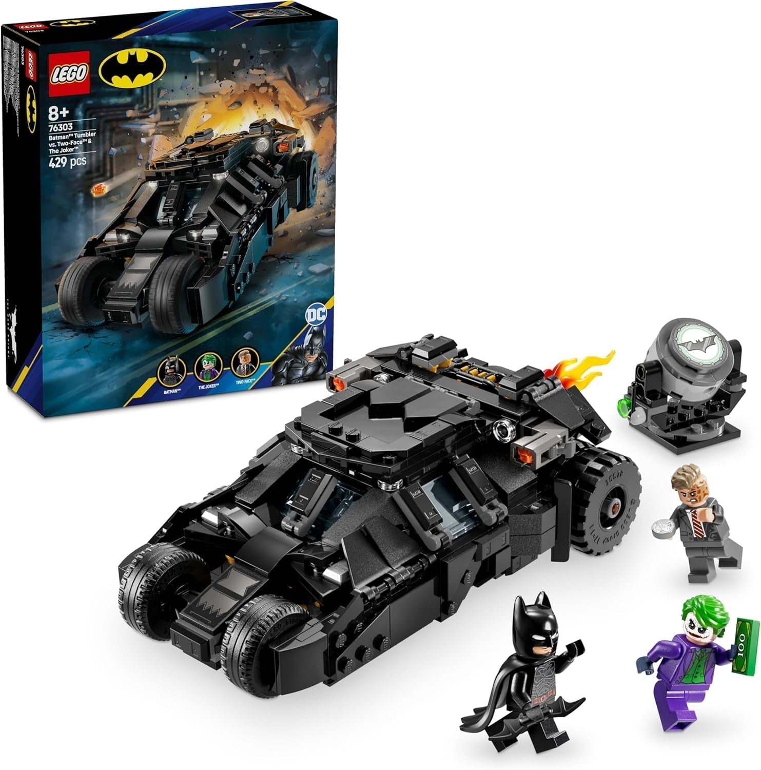 LEGO DC Batman: Batman Tumbler vs. Due Facce e Joker - Giocattolo da supereroe con macchinina Batmobile - Set da gioco con minifigure - Regalo per ragazzi e ragazze di 8 anni 76303 Set da costruzione Besuche den LEGO-Store Titolo predefinito