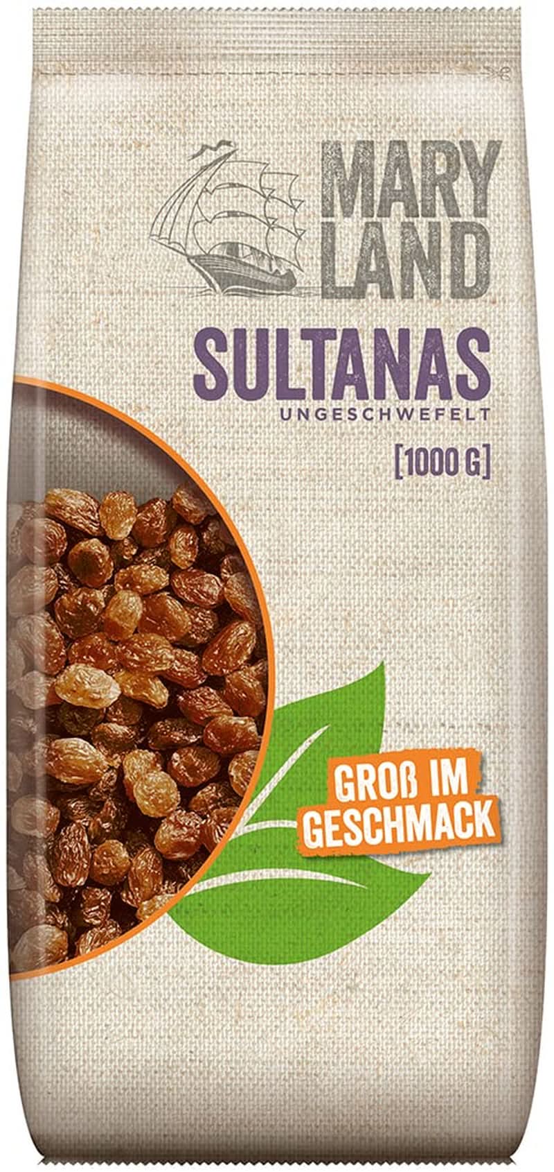 Uva sultanina del Maryland, Uvetta secca, naturalmente dolce, senza zuccheri aggiunti e senza conservanti, 1 Kg Prodotti disidratati Naty Shop