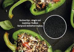 Woll Nowo Titanium Guss-Kasserole Viereckig - Induktiv -, 28 X 28 Cm, 10 Cm Hoch, 6.0 Liter, Mit 2 Seitengriffen - Geeignet Für Alle Herdarten, Aluminium, Backofenfest, Schwarz Stampi e vassoi per la cottura Naty Shop