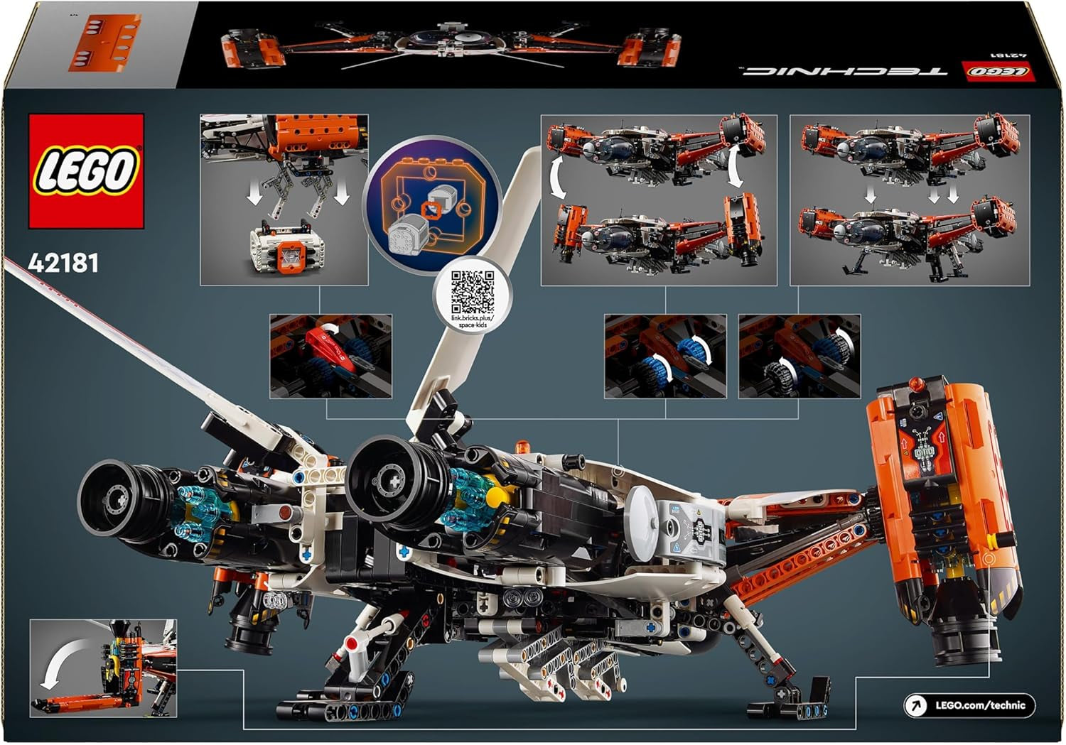 LEGO Technic Vtol Space Transporter LT81, set di costruzione spaziale, giocattolo spaziale, astronave, set da gioco Mini Rover, regalo per ragazzi e ragazze di età superiore a 10 anni 42181 Set di costruzione Acquista il negozio LEGO