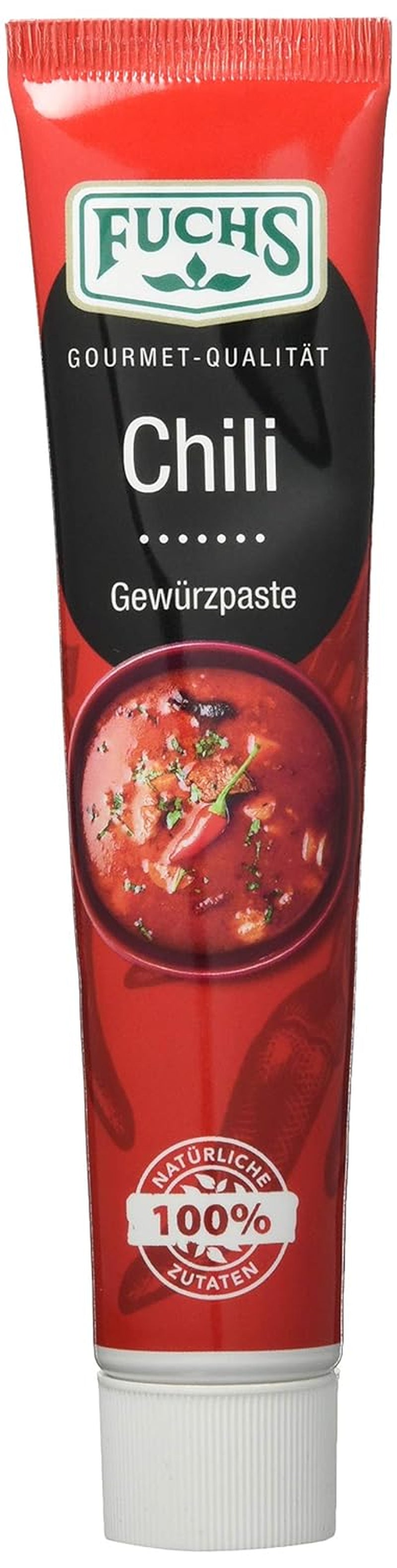 Fuchs Gewürze – Chili Gewürzpaste, vollmundig piquantes Aroma, Paste zum Würzen von scharfen Soßen, Fleisch-Gerichten oder Suppen jeglicher Länder-Küchen, 65 g