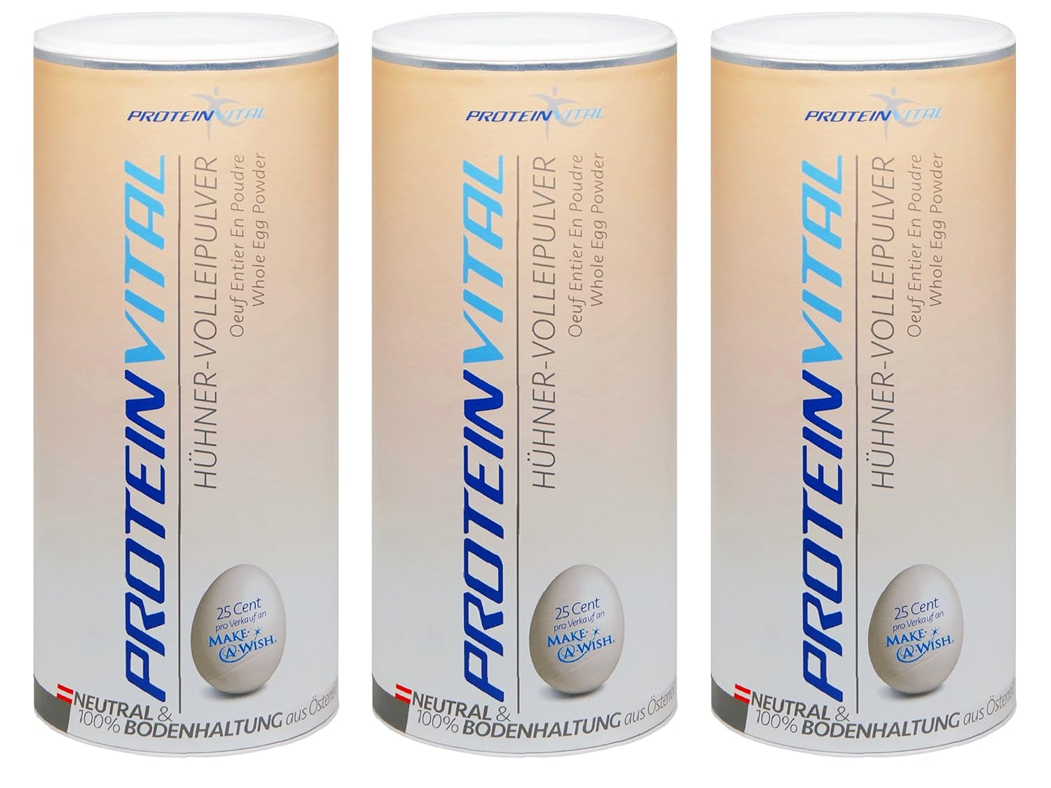 Proteinvital Vollei-Eig-Pulver EIEREI Regional Österreichische Freiland Eier 800g + Anrühr Set, Kraftpapier Doypack mit Zipper