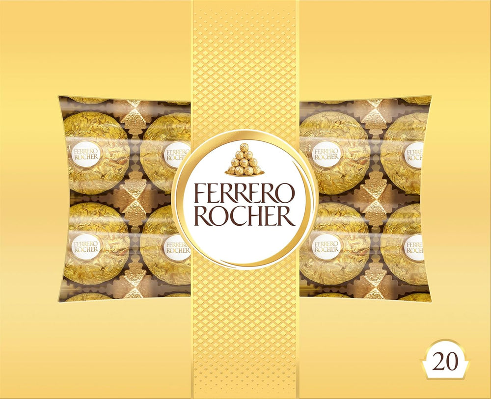Ferrero Rocher - Specialità Praline alla Nocciola Croccanti e Cremose - Regalo di San Valentino per Lui e per Lei - 16 Confezioni da 4 Praline Individuali