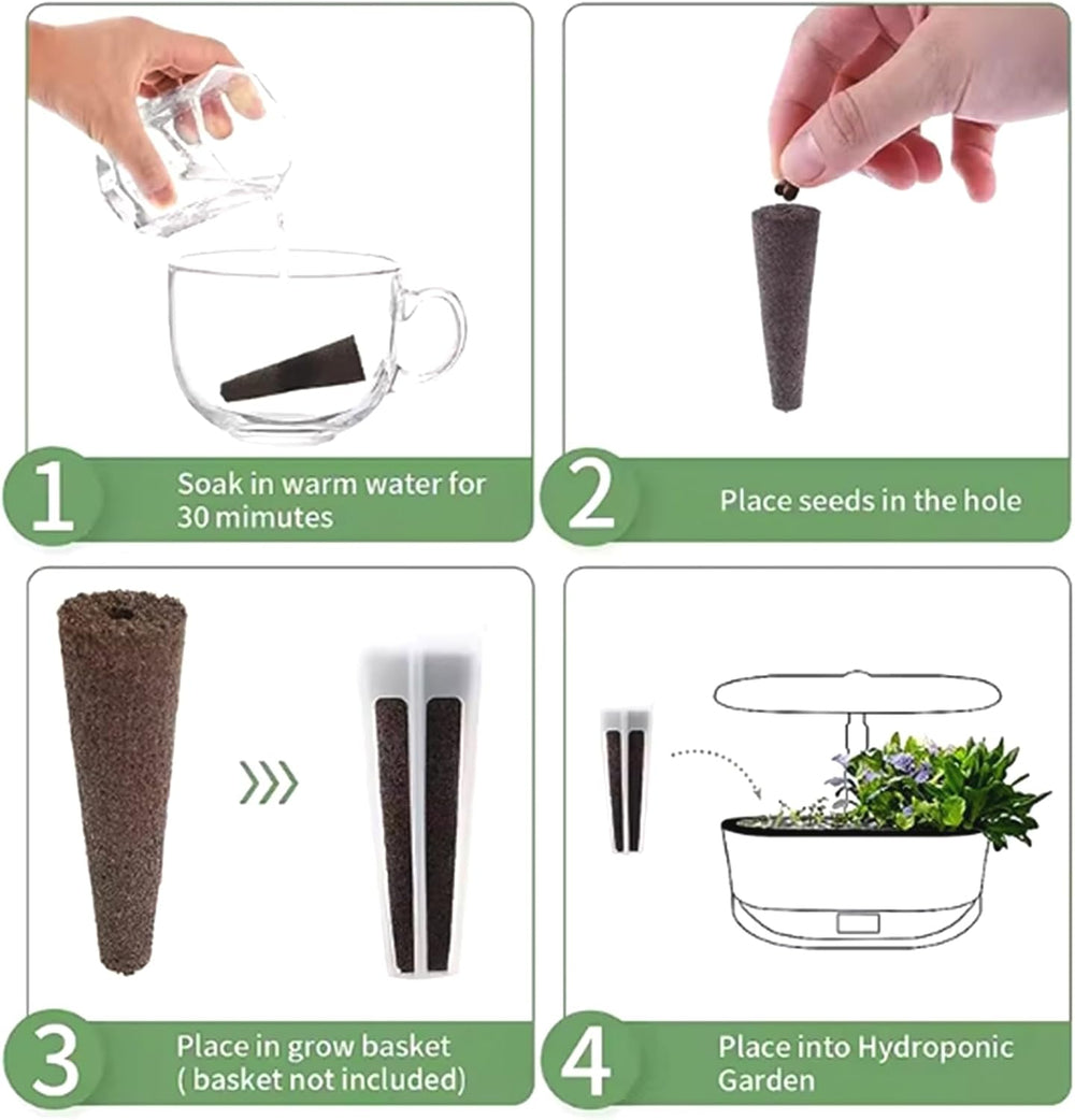 50 spugne di ricambio per coltivazione, tubi per la stabilizzazione dei semi, tappi per spugne per la coltivazione delle radici, kit di coltivazione idroponica per sistemi di coltivazione idroponica, coltura idroponica per interni, giardino