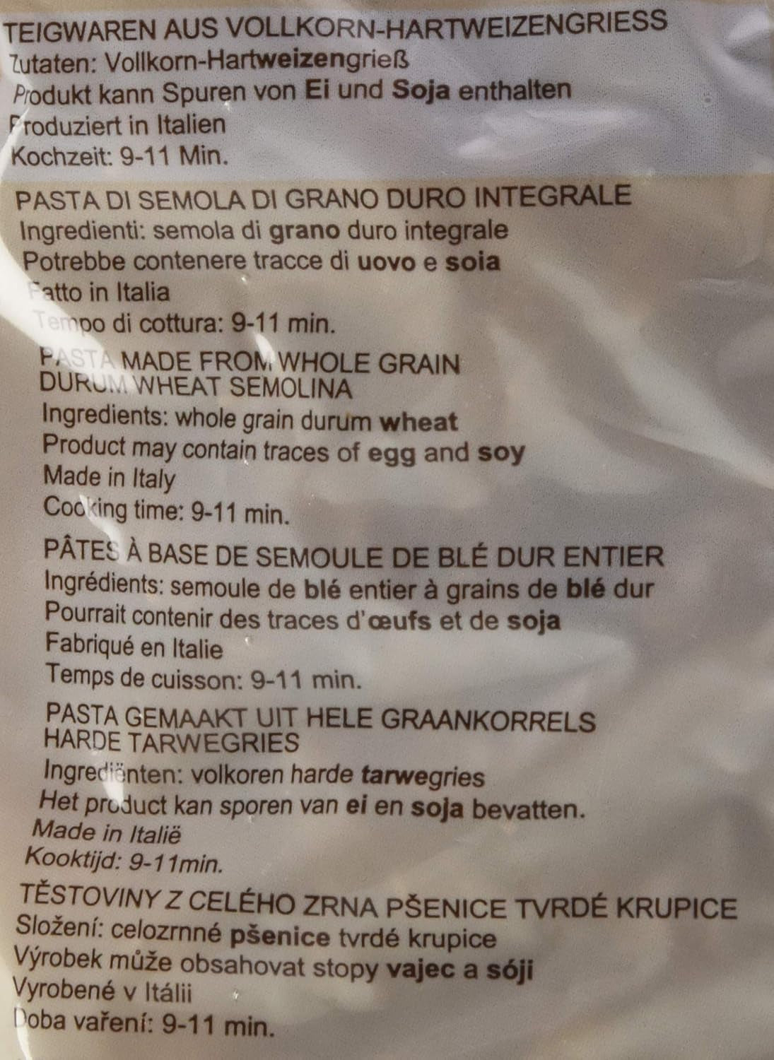 Pasta integrale a spirale, 500 g