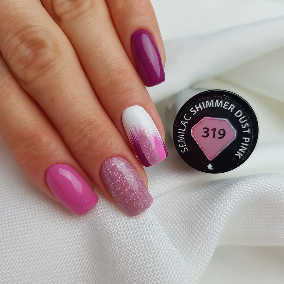 Smalto UV Semilac Hybrid 319 Shimmer Dust Pink 7ml