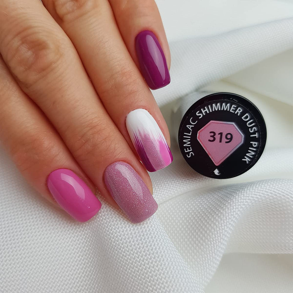 Smalto UV Semilac Hybrid 319 Shimmer Dust Pink 7ml