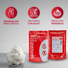 Eiweißpulver für Baiser (350 g) | Pasteurisiertes Eiklar | Getrocknetes Eiweiß | Senza lattosio Senza glutine | In wiederverschließbarem Zip-Beutel